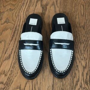 Dolce Vita Two-Tone Leather Mules—Black/White